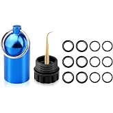 Scuba Diving Tank, Aluminum Alloy Mini Dive Tank Key Ring with 12 O-Rings | Scuba O Ring Kit with Brass Pick, Compact Repair Kit Cylinder Valve Sealing Rings for Diving Gear Equipment Maintenance