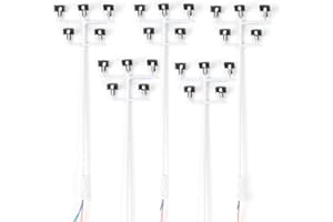 HO Scale Model Railway LED Street Lamps, 3V White Light ABS Metal Accessories for Train Layouts and Scene Decoration, Set of 