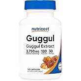 Nutricost Guggul Extract Supplement 3,750mg Equivalent from 375mg of 10:1 Extract Per Serving, 120 Capsules for 30 Servings Per Bottle - Vegan, Gluten Free and GMO Free