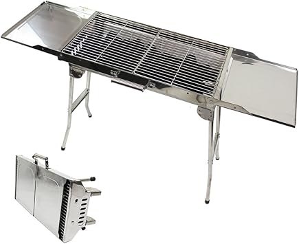 Amazon バーベキューコンロ グリル 網 q ステンレス 折りたたみ式 ポータブル ４ 7人用 シルバー Coolbeans バーベキューコンロ 焚火台