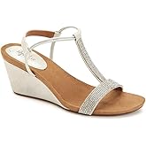 Style & Co. Womens Mulan2 Faux Suede T-Strap Wedges Silver 9.5 Medium (B,M)