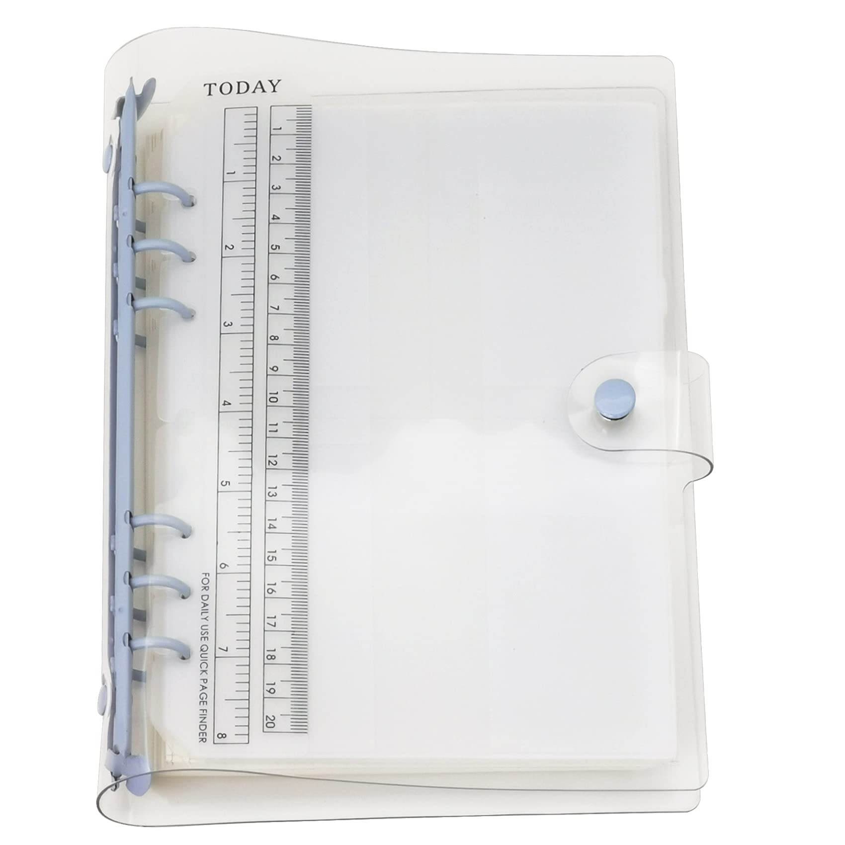 A6 A5 6-Holes Colorful PVC Cover Round Ring View Binder with Snap Button Closure File Folder (Air Blue, A5 Combo)