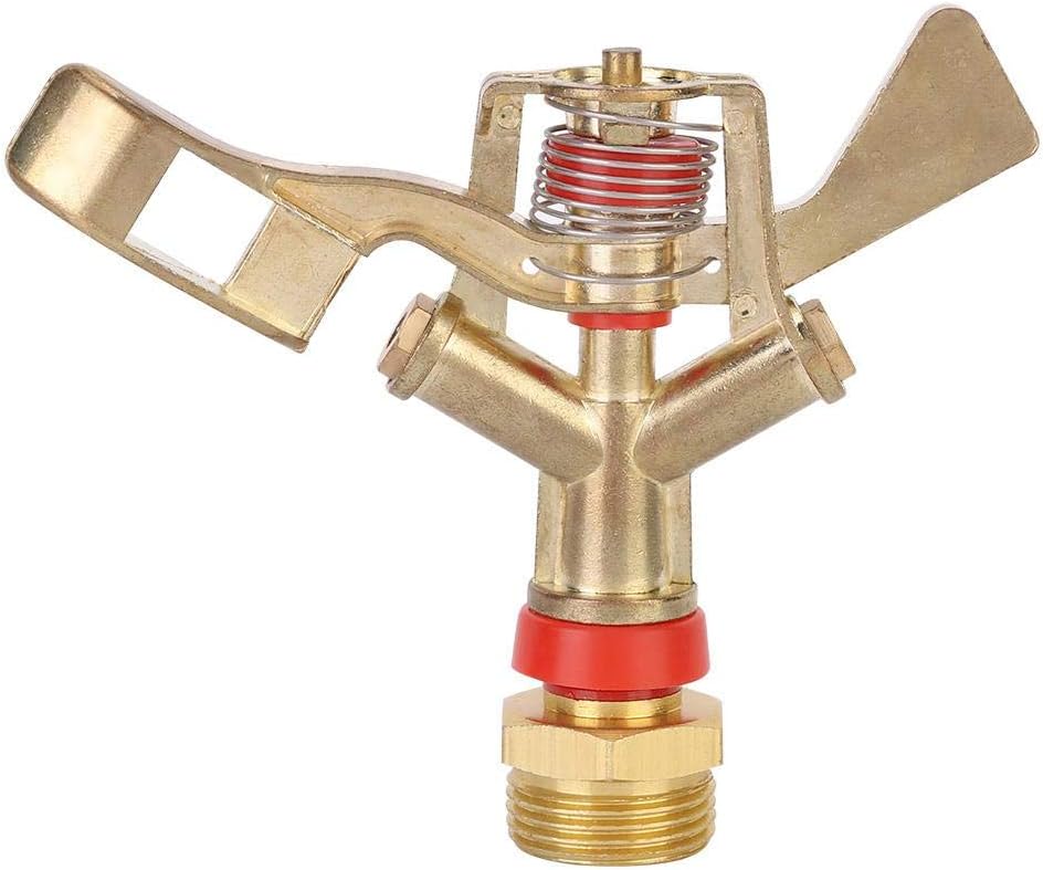 Fdit Rocker Arm Sprinkler G3/4in 25mm Male Thread Zinc Alloy Irrigation Garden Adjustable Rocker Arm Sprinkler Nozzle Spray Head (1PCS)