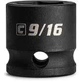 Capri Tools 9/16 in. Stubby Impact Socket, 3/8 in. Drive, 6 Point, SAE