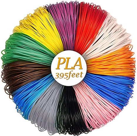 3D Pen Filament Refills, 1.75mm 395 Linear Feet PLA Filament, Pack of 12 Colors, 32.9FT Each Color, Smoke-Free and Eco-Friendly Material by SUNUNICO