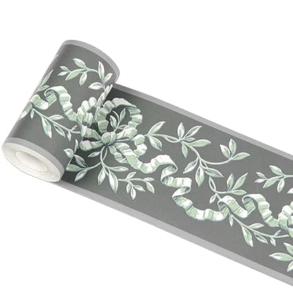 Green Floral Waterproof Pvc Self Adhesive Wallpaper Border