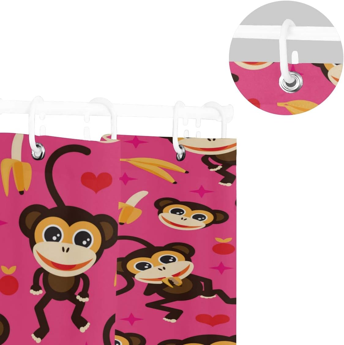 Amazon Lubataga シャワーカーテン シームレスな愛らしい子供猿バナナイラスト 防水 浴室 お風呂 バスカーテン 洗面所 間仕切り 目隠し用 Hdデジタル印刷 取付簡単 90 180cm シャワーカーテン ホーム キッチン オンライン通販