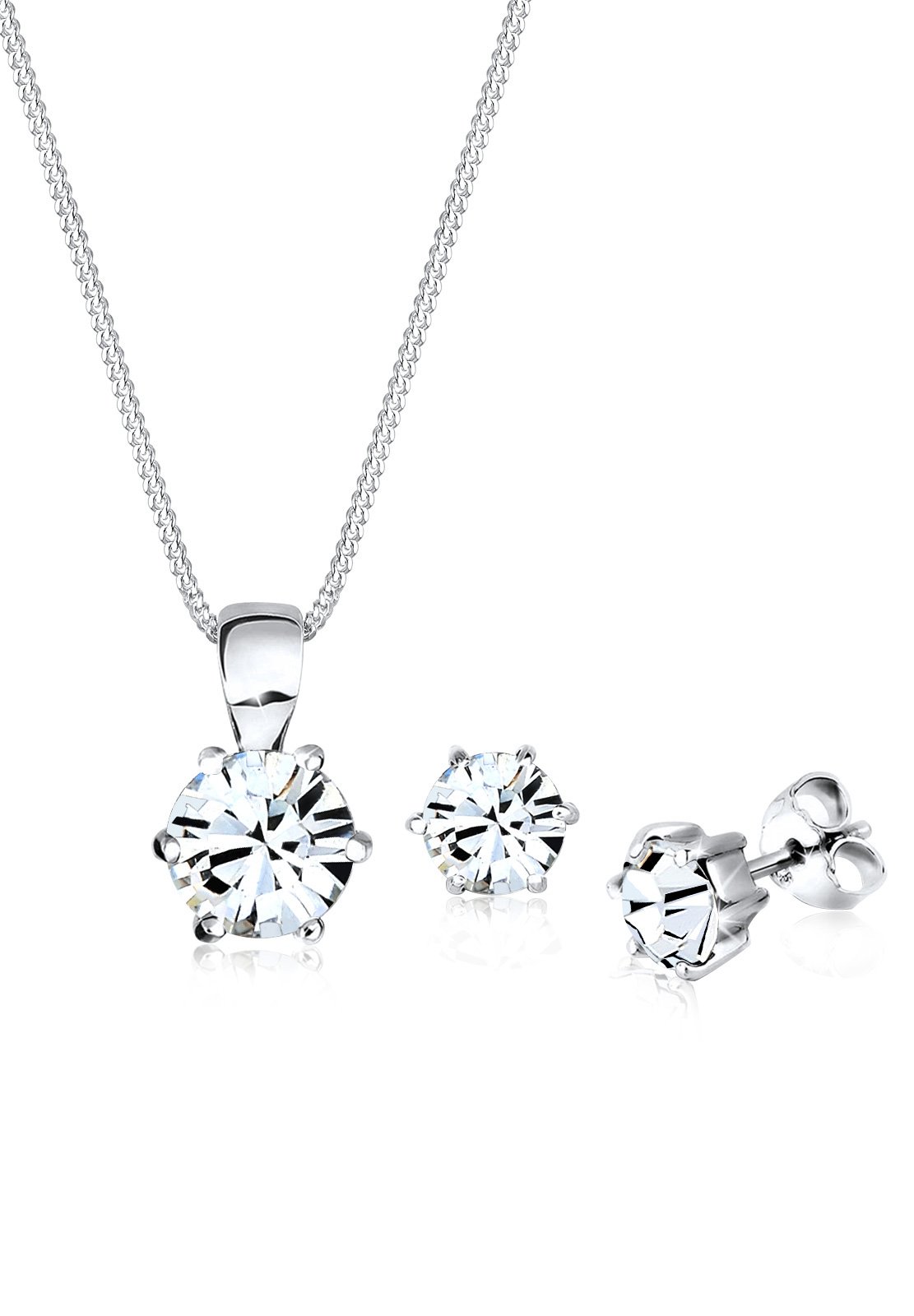 Elli Jewelry Set Classic Crystals in 925 Sterling Silver