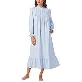 Eileen West Womens Sleepwear & Loungewear - Brushed Flannel Collection - 100% Cotton Highneck Long Sleeve 50" Nightgown