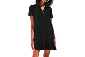 YEXPINE Polo Dress for Women Short Sleeve Ruffle Hem Golf Tennis Summer Mini Dresses