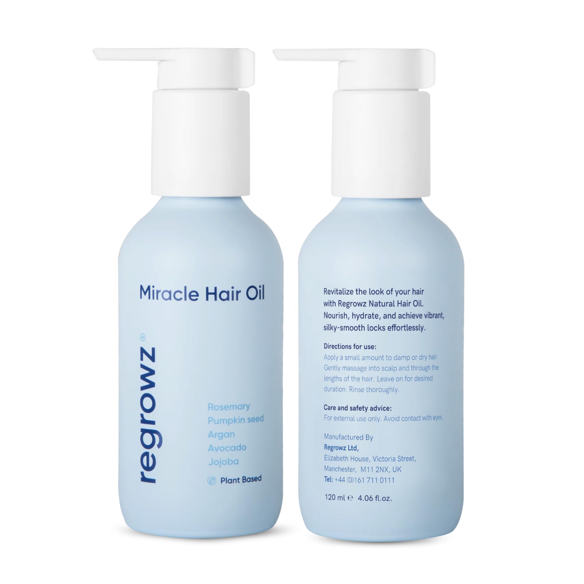 Regrowz Hair Growth Oil 120ml – Rosemary, Argan & Jojoba Oils for Hair Growth & Scalp Care | Natural Hair Serum for Men & Women | Moisturises Dry, Damaged Hair – UK Hair Loss Treatment