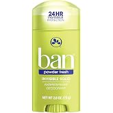 Ban Deodorant 2.6 Ounce Invisible Solid Powder Fresh (76ml) (3 Pack)
