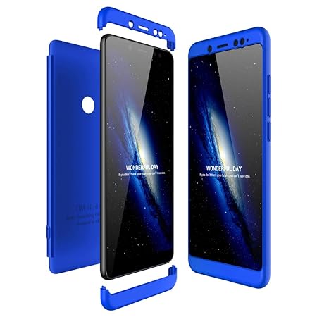 JMGoodstore Hülle Kompatibel Xiaomi Redmi Note 5 Pro,+Panzerglas Displayschutzfolie,3 in 1 Ultra Dünn 360 Full Body Anti-Krat