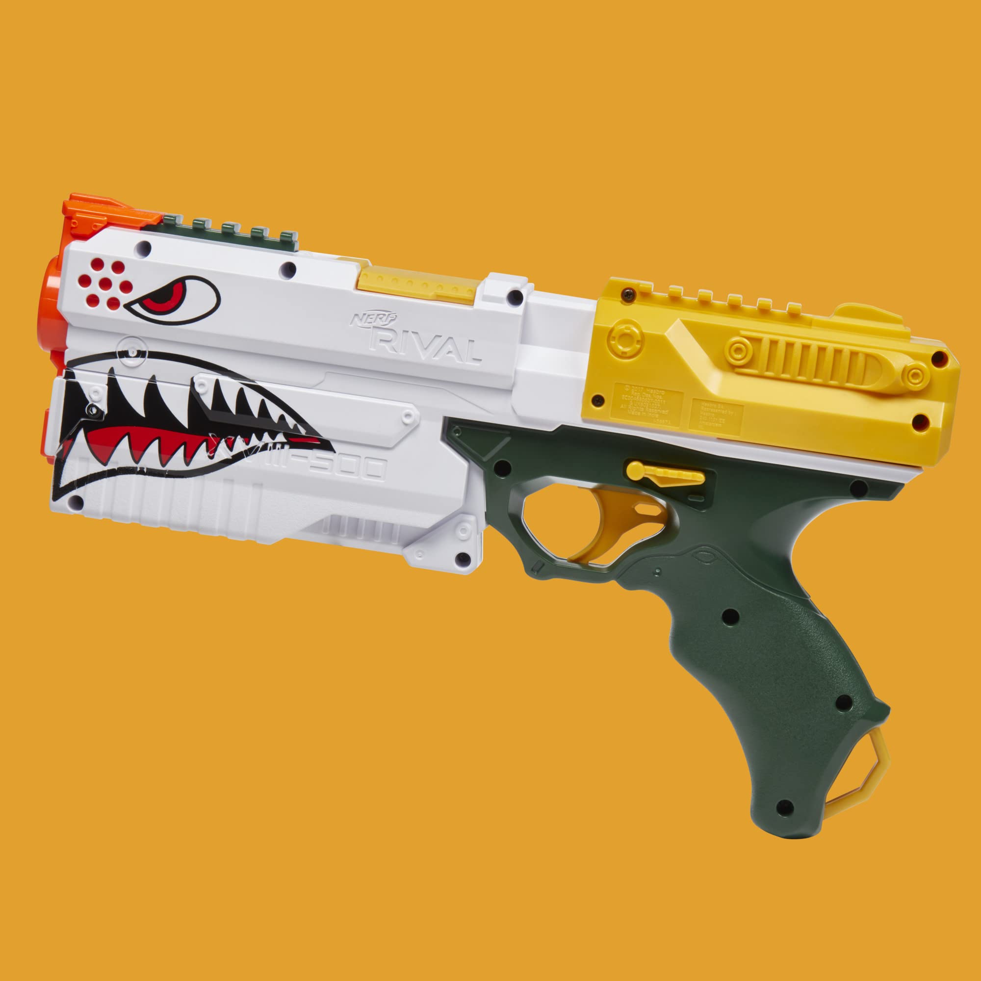 Nerf Rival Kronos XVIII-500 Blaster, Breech-Load, 5 Nerf Rival Rounds, Spring Action, 90 FPS Velocity, White Color Design, Ages 14+ (Amazon Exclusive)