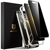 UNBREAKcable Privacy Screen Protector for iPhone 16 Pro Max, Anti-Spy Shatterproof Tempered Glass [True 28°Anti Spy] [9H Hardness] [Easy Installation Frame] Black Protector for iPhone 6.9" - 2 Pack