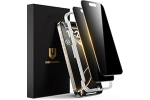 UNBREAKcable Privacy Screen Protector for iPhone 16 Pro Max, Anti-Spy Shatterproof Tempered Glass [True 28°Anti Spy] [9H Hardness] [Easy Installation Frame] Black Protector for iPhone 6.9" - 2 Pack