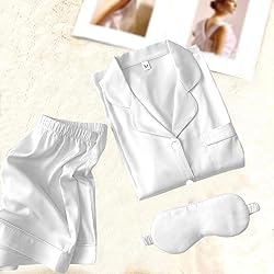 WJing Yi Jia Womens Pajama Sets XS-4XL Silk Satin