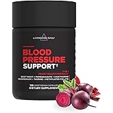 Livingood Daily Blood Pressure Support, Heart Health Supplement for Men & Women with Beet Root, Pomegranate, Hawthorn, Magnesium & Taurine, Cardiovascular Support Formula, Vegan, 120 Capsules