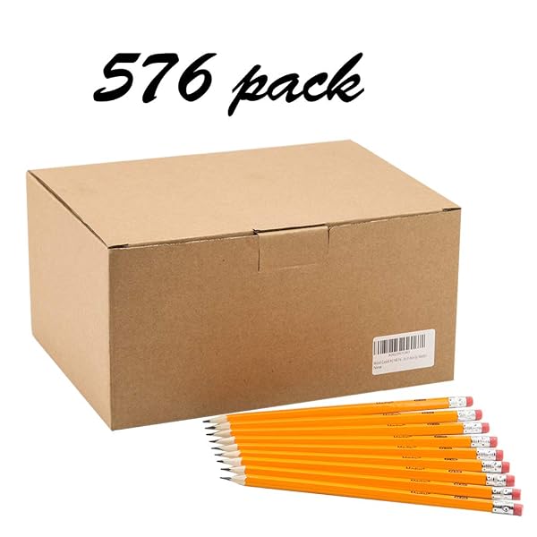 MADISI WOOD-CASED #2 HB PENCILS, YELLOW, PRE-SHARPENED, BULK PACK, 576 PENCILS IN BOX