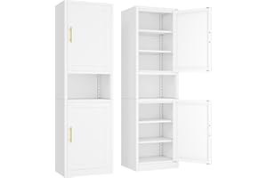 Ckzbx Tall Narrow Storage Cabinet 66.93" H Tall Bathroom Cabinet Metal Pantry Cabinets, 4 Adjustable Shelves for Kitchen, Home Office, Living Room, Dinning Room (20 inches Wide White)