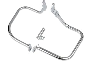TCT-MOTORPARTS Saddlebag Guard Rails Rear Support Bar Fit for Harley Heritage Softail Classic 2000-2017 FLST FLSTC; 2000-2005 FXST FXSTB FXSTS Models Chrome 2016 2015 2014