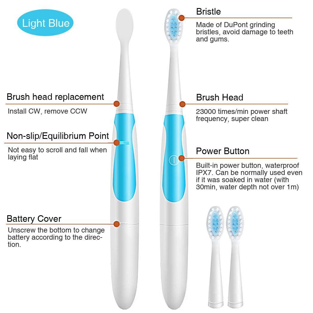 vobome Brosse à Dents électrique pour blanchir Les Dents avec 2 brosses supplémentaires Brosses à Dents électriques