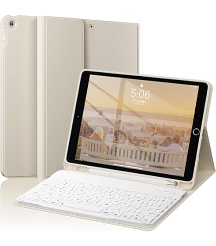 Clavier Ipad 10,9 TQQ Étui De Clavier Pour IPad 10,2" (9/8/7 Génération), Pour IPad Air 3rd Et IPad Pro 10,5, Rechargeable Et Amovible, Clavier BT Allemand, Disposition QWERTZ Clavier Ipad 7