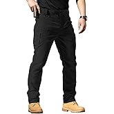 Men's Stretch Tactical Pants,Water Resistant Ripstop Cargo Pants,Lightweight Outdoor Work Hiking Pants with Pockets(No Belt)