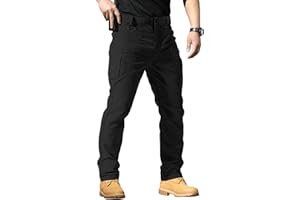 PIDO YOGA Men's Stretch Tactical Pants Waterproof Ripstop Fabric Cargo Pants Lightweight Casual Hiking Outdoor Work Pants (No Belt)