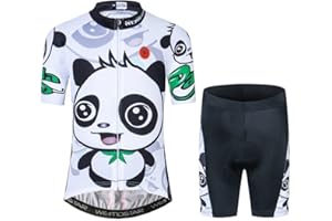 JPOJPO Cycling Jersey Kids,Short Sleeve Cartoon Road Mountain Bike Jersey Set/Top/Short for Girls Boys Breathable