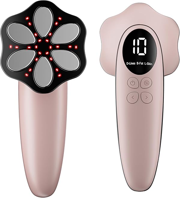 Oranmagic Cellulite Massagegerät Anti Lipödem Handmassagegerät, Nachgewiesene Wirksamkeit, mit 6 MassageköPfen, Geeignet für Bauch, Taille, Arme, Beine, Gesäß (Roségold)