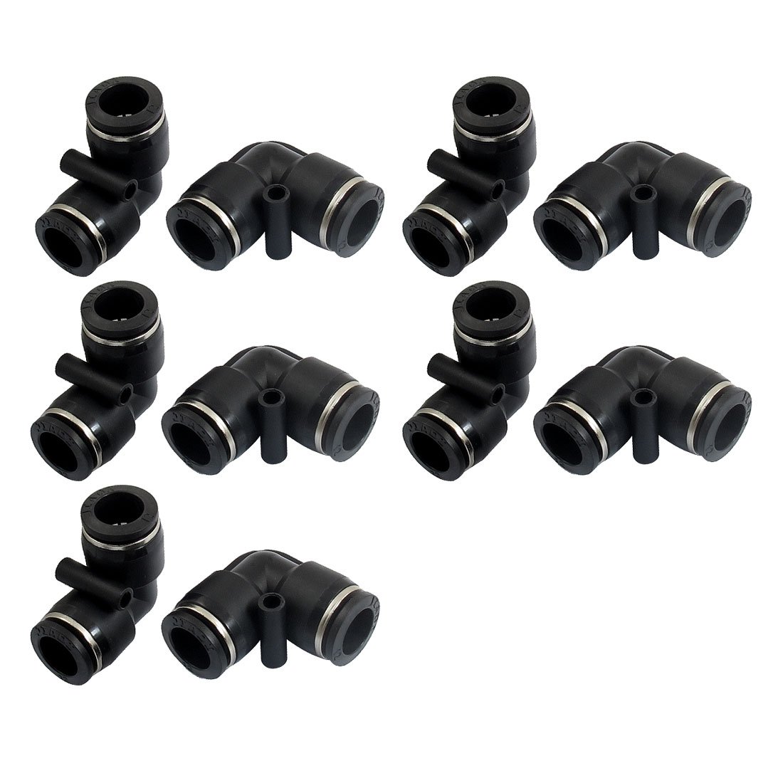 Sourcingmap 10 Pcs Air Pneumatic 12mm to 12mm L Shaped Push in Elbow Connector Fittings