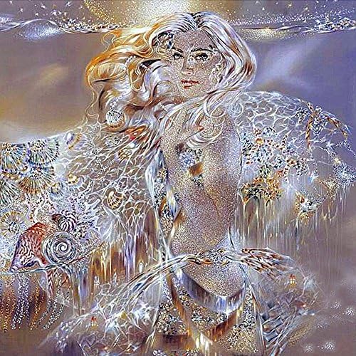YTG Full 5D DIY Diamond Painting Abstract Woman Diamond Mosaic Home Decoration Set Cross Stitch Kit (20X20)+Gift: mobile phone bracket
