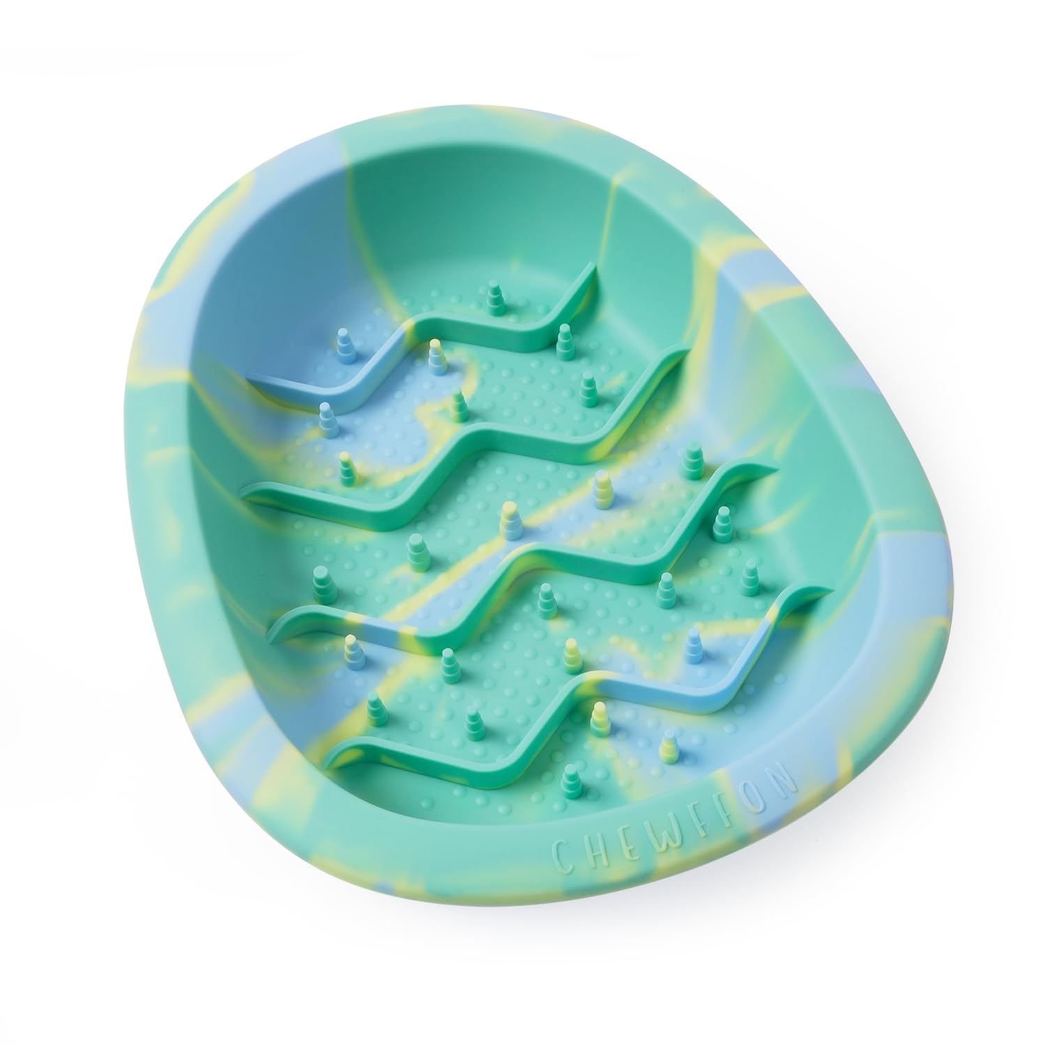 CHEWFFON Dog & Cat Lick Mat, Silicone Slow Feeder Bowl with Suction Cups, Anti-Gulping Dog Feeding Mat for Anxiety Relief, Non-Slip, Dishwasher Safe, Green