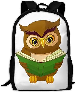 Mochila Portatil Buho De Dibujos Animados Leer Libro Mochila De Viaje Para Adultos Mochila Informal Escolar Oxford Bolsa Para Computadora Portatil Al Aire Libre Bolsas De Hombro Para Computadora Amazon Es Equipaje