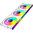 ICOLER PC Fan JM-V2 120 White Edition Infinity Mirror Module Daisy-Chain ARGB PWM Case Fans 120mm Reverse Fan Triple Pack Suitable for Computer Case & CPU Cooling