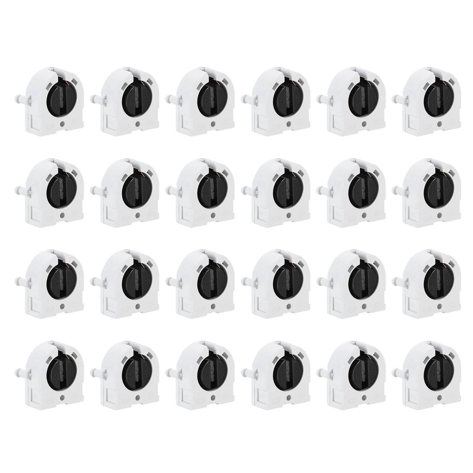 PATIKIL T8 Fluorescent Light Holder, 24 Pack G13 Lamp Base LED Fluorescent Tube Light Socket 500V Non-shunted Turn Type Lamp Holder Replacement, 26x32x13mm