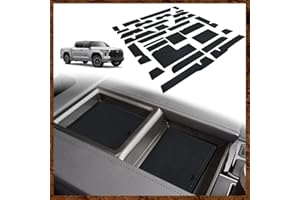 Muslogy fits Tundra Accessories 2022 2023 2024 Premium Custom Interior Non-Slip Anti Dust Cup Holder Inserts 30 Pcs Set Center Console Liner Door Pocket Liners Compatible with Tundra 2022-2024 (Black)