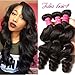 ALI JULIA 10A Brazilian Loose Wave Hair Weave 4 Bundles 100% Unprocessed Virgin Human Hair Weft Extensions 95-100g/pc Natural Color (4PC16 18 20 22)