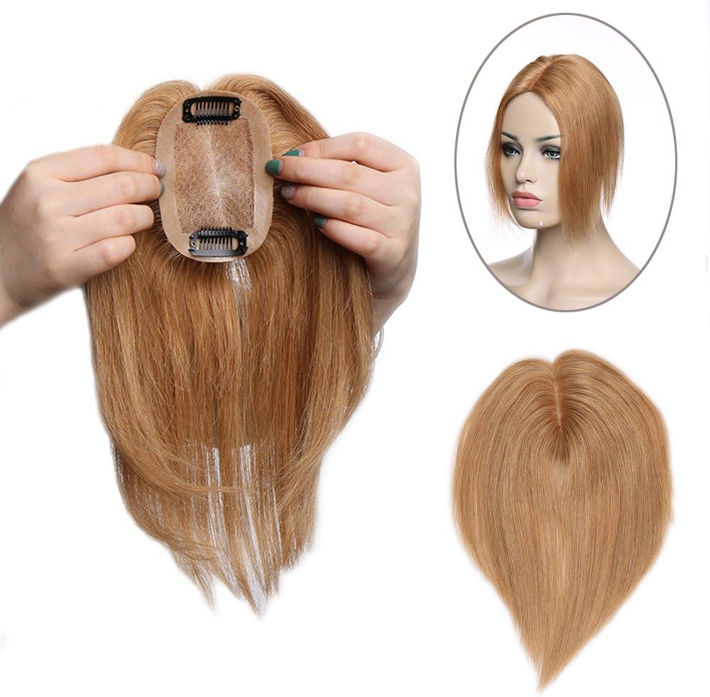 SEGO Volumateur Capillaire Femme Toupee Cheveux Naturel Extension Frange a Clip 15 cm 27Blond