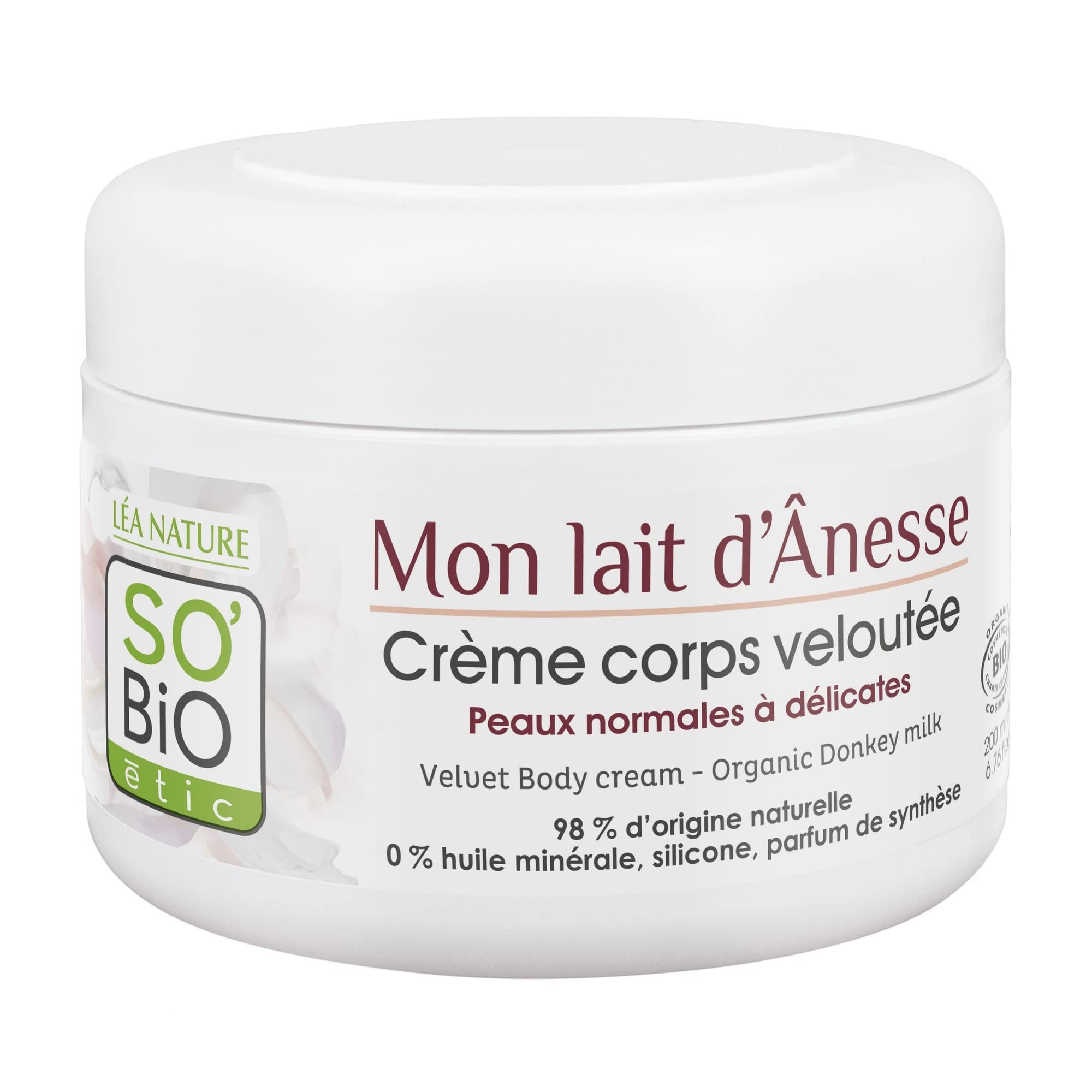 SO'BiO étic Cosmebio Mon Lait D'Anesse Nourishing Body Cream, 200 ml
