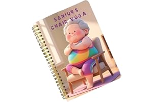 Chair Exercises for Seniors - Chair Yoga Chart - Fitness Planner for Core Strength Healthy Living Daily Weight Loss Men Begin