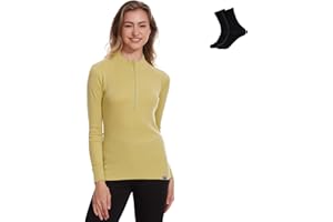 MERINNOVATION Merino Wool Base Layer for Womens Wool Half Zip Sweater Midweight 240gsm
