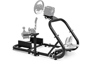 Gazzyt Racing Simulator Cockpit 50mm Arm Round Tube Fit for Logitech/Thrustmaster/Fanatec G25 G27 G29 T248 T300 Adjustable Steering Wheel Stand without Wheel,Pedal,Shifter,handbrake race car seat