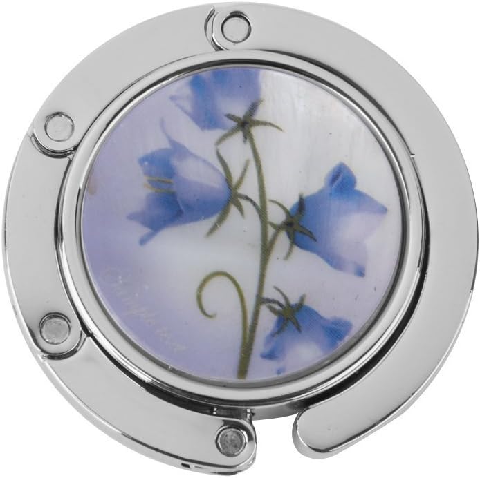 tfrdertuuigf Blue Flower Folding Bag Handbag Table Hook Hanger Holder
