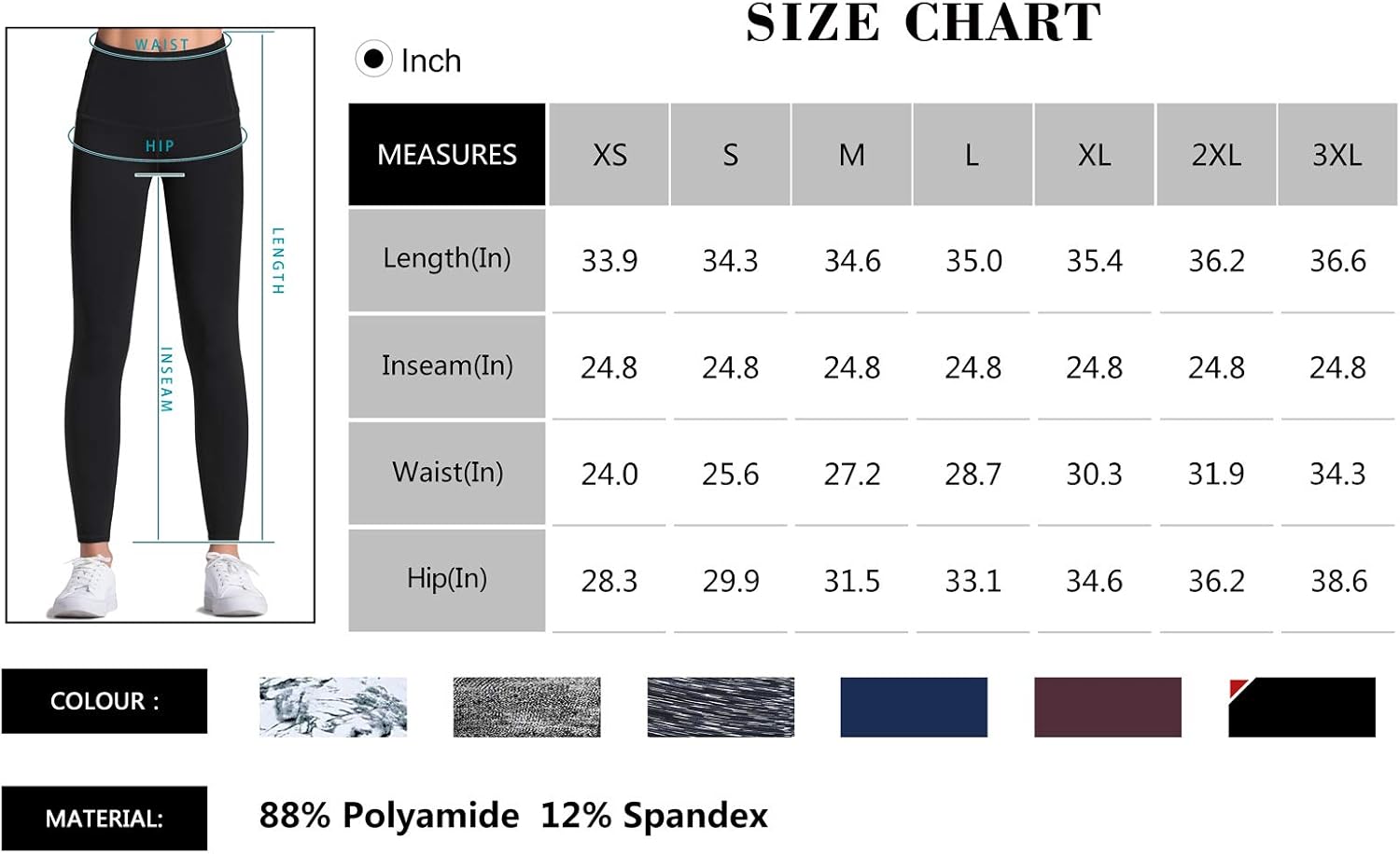 Dragon Fit Compression Yoga Pants Power Stretch Workout Leggings with High Waist Tummy Control: Clothing