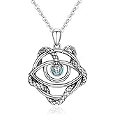 Snake Necklace 925 Sterling Silver Mysterious Snake Pendant Necklace Gothic Necklace Snake Jewelry Gift for Women Men