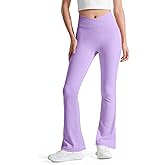 BOOPH Girls Flare Leggings with Pockets Cross-Waist High Waisted Yoga Pants Bell Bottoms Athletic Pants