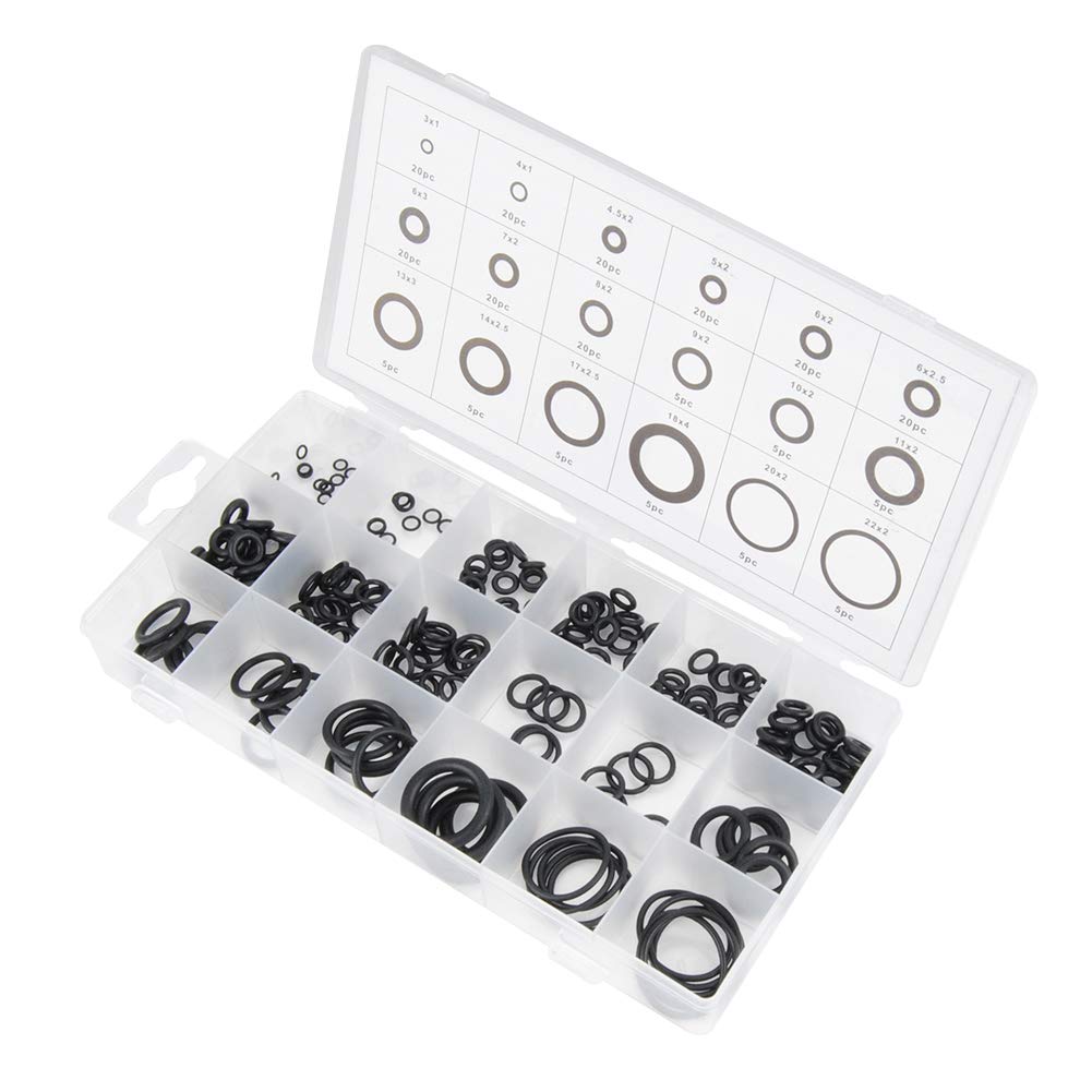 E-TING 225 Pcs/18 Sizes Rubber O-Ring Sealing Gasket Washer Seal Assortment Set for Plumbing,Automotive,General Repair,Air or Gas Connections