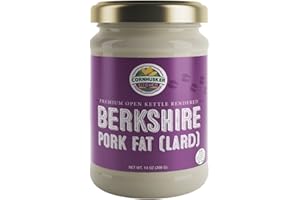 Cornhusker Kitchen Gourmet Premium Rendered Edible Berkshire Pork Fat (lard) Animal Cooking Oil 14oz Jar - Shelf Stable